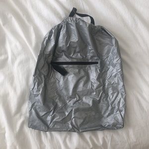 Silver drawstring backpack